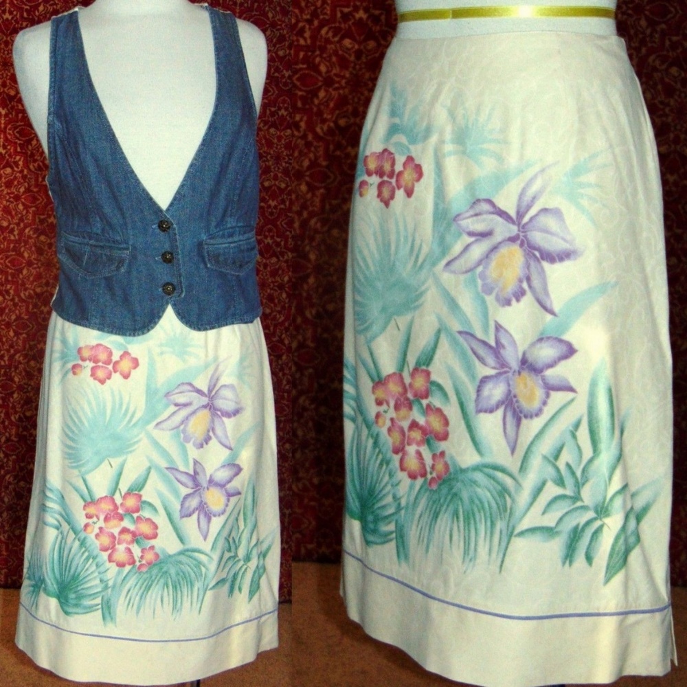 NEW IZOD pale yellow silk A-line skirt 10⤵️📧 - Picture 1 of 7
